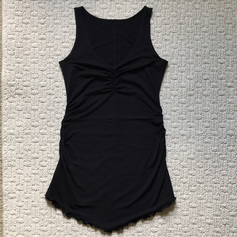 Black Sleeveless Ruched Tunic/Top